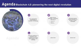 Agenda Blockchain 4 0 Pioneering The Next Digital Revolution BCT SS