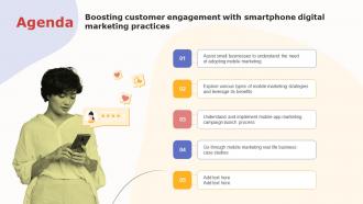 Agenda Boosting Customer Engagement Smartphone Digital Marketing Practices MKT SS V