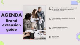 Agenda Brand Extension Guide Ppt Powerpoint Presentation File Gallery