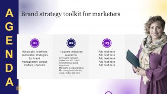 Agenda Brand Strategy Toolkit For Marketers Ppt Slides Backgrounds