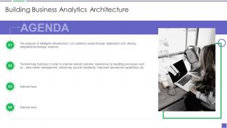 Agenda Building Business Analytics Architecture Building Business Analytics Architecture