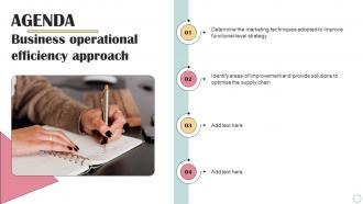 Agenda Business Operational Efficiency Approach Strategy SS V