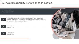 Agenda Business Sustainability Performance Indicators Ppt Slides Infographic Template