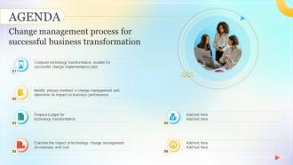 Agenda Change Management Process For Successful Business Transformation