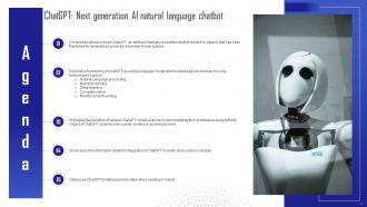 Agenda ChatGPT Next Generation AI Natural Language Chatbot ChatGPT SS V