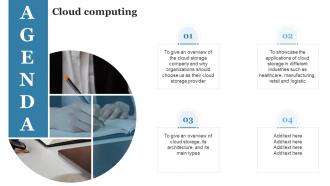 Agenda Cloud Computing Ppt Powerpoint Pictures Professional