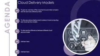 Agenda Cloud Delivery Models Ppt Powerpoint Presentation File Deck