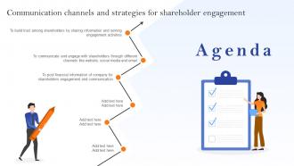 Agenda Communication Channels And Strategies For Shareholder Engagement