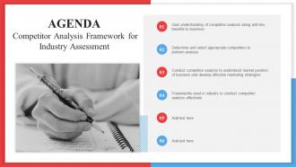 Agenda Competitor Analysis Framework For Industry Assessment MKT SS V