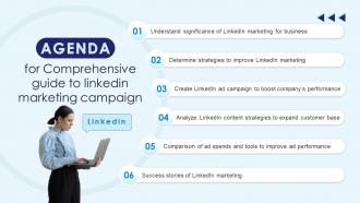 Agenda Comprehensive Guide To Linkedln Marketing Campaign MKT SS Agenda Comprehensive Guide To Linkedln Marketing Campaign MKT CD