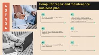 Agenda Computer Repair And Maintenance Business Plan BP SS