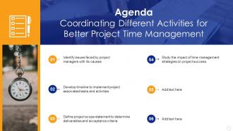 Agenda Coordinating Different Activities For Better Project Time Management