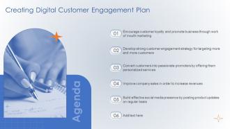 Agenda Creating Digital Customer Engagement Plan Ppt Powerpoint Presentation File Rules