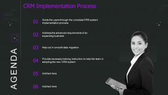 Agenda Crm Implementation Process Ppt Professional Design Templates