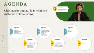 Agenda CRM Marketing Guide To Enhance Customer Relationships MKT SS