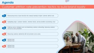 Agenda Customer Attrition Rate Prevention Tactics To Build Brand Loyalty