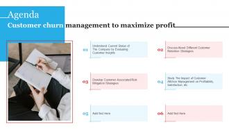 Agenda Customer Churn Management To Maximize Profit Ppt Slides