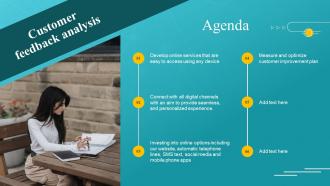 Agenda Customer Feedback Analysis Ppt Powerpoint Presentation Diagram Graph Charts