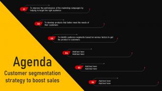Agenda Customer Segmentation Strategy To Boost Sales MKT SS V