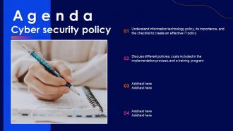 Agenda Cyber Security Policy Ppt Slides Background Images