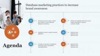 Agenda Database Marketing Practices To Increase Brand Awareness MKT SS V