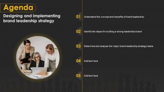 Agenda Designing And Implementing Brand Leadership Strategy Ppt Topics