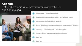 Agenda Detailed Strategic Analysis For Better Organizational Decision Making Strategy SS V