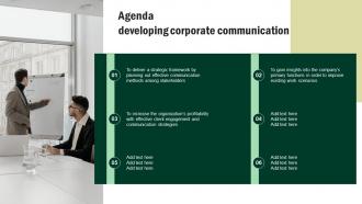 Agenda Developing Corporate Communication Strategy Plan