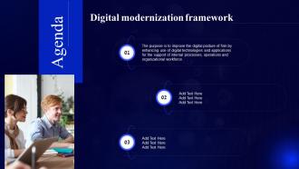 Agenda Digital Modernization Framework Ppt Powerpoint Presentation Icon