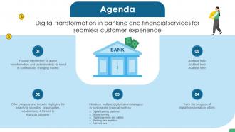 Agenda Digital Transformation In Banking And Financial Services For Seamless Customer DT SS