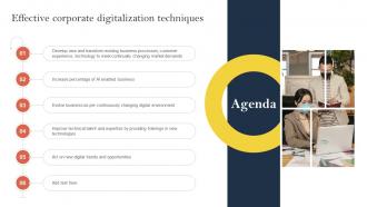 Agenda Effective Corporate Digitalization Techniques Ppt Grid