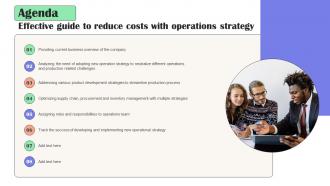 Agenda Effective Guide To Reduce Costs With Operations Strategy SS V