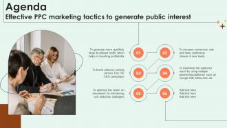 Agenda Effective PPC Marketing Tactics To Generate Public Interest MKT SS V