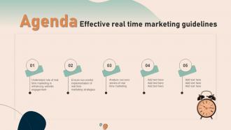 Agenda Effective Real Time Marketing Guidelines MKT SS V
