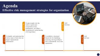 Agenda Effective Risk Management Strategies For Organization Risk SS