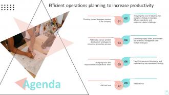 Agenda Efficient Operations Planning To Increase Productivity Strategy SS V