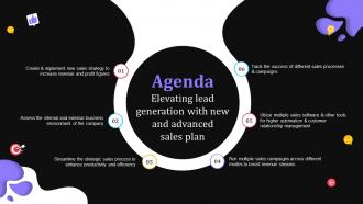 Agenda Elevating Lead Generation With New And Advanced Sales Plan MKT SS V