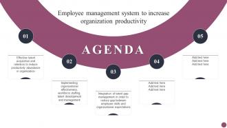 Agenda Employee Management System To Increase Organization Productivity