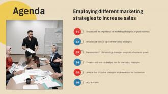 Agenda Employing Different Marketing Strategies To Increase Sales Strategy SS V