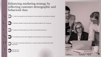 Agenda Enhancing Marketing Strategy By Collecting Customer Demographic And Behavioral Data