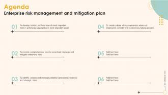 Agenda Enterprise Risk Management And Mitigation Plan