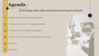 Agenda Executing Sales Risks Assessment To Boost Revenue