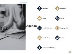 Agenda experience ppt powerpoint presentation slides structure