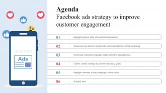 Agenda Facebook Ads Strategy To Improve Customer Engagement Strategy SS V
