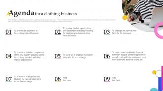 Agenda For A Clothing Business BP SS
