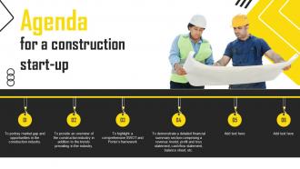 Agenda For A Construction Start Up Ppt Ideas Background Image BP SS