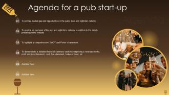 Agenda For A Pub Start Up BP SS