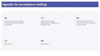 Agenda For Acceptance Testing Ppt Gallery Example