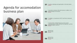 Agenda For Accomodation Industry Business Plan Ppt Ideas Background Image BP SS