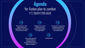 Agenda For Action Plan To Combat Cyber Crimes Ppt Icon Example Introduction